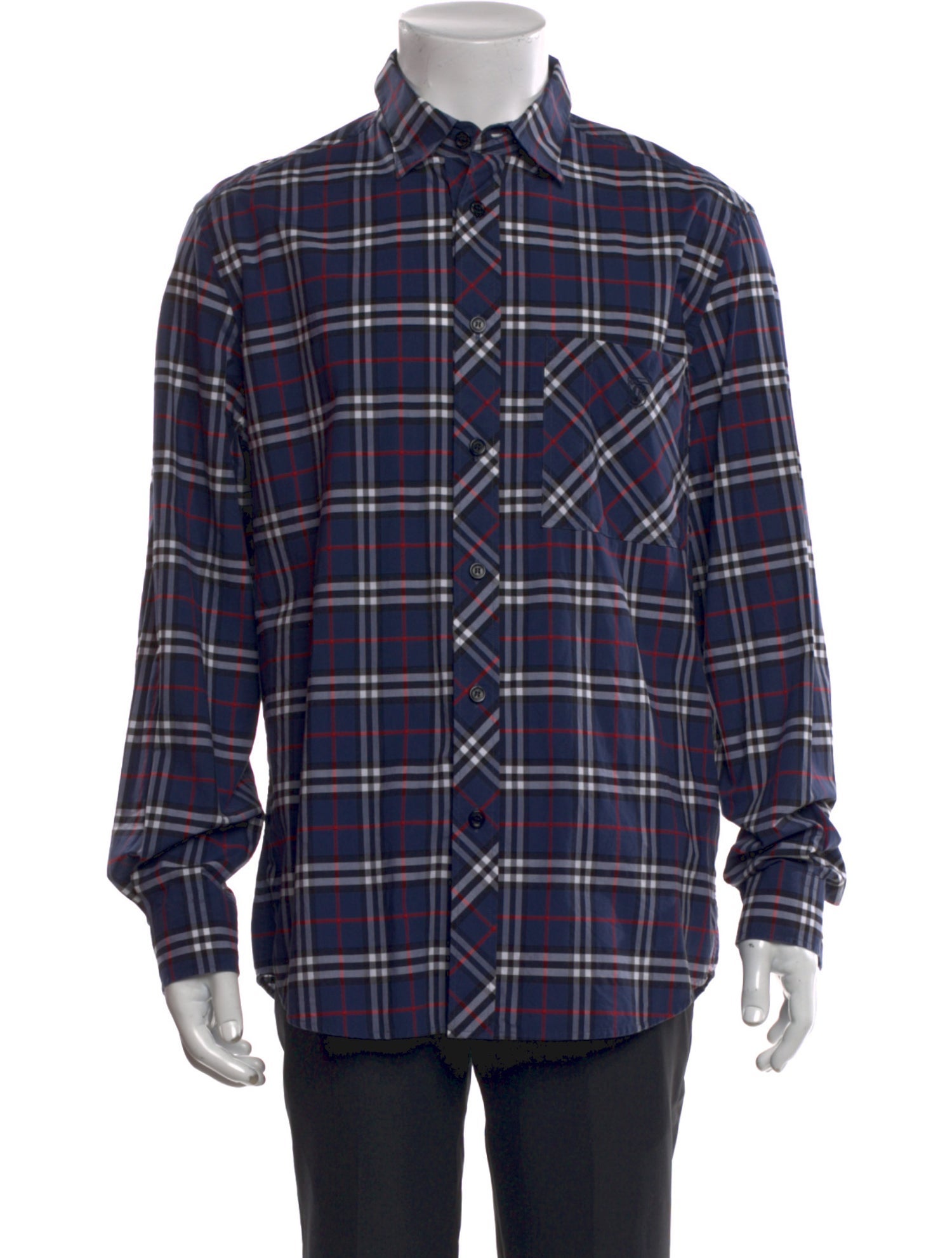 Burberry Nova Check Pattern Long Sleeve Dress Shirt