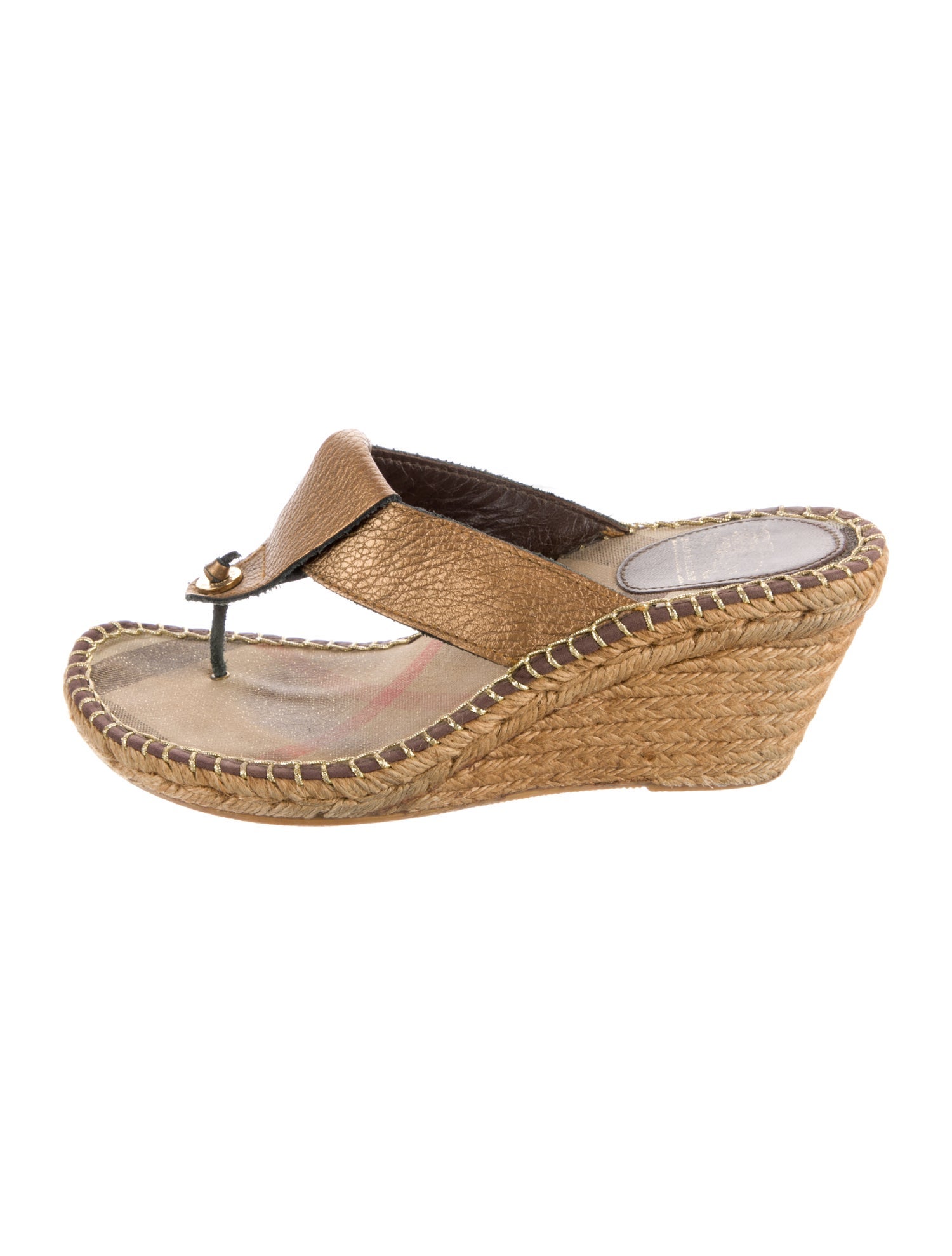 Burberry Exploded Check Pattern Leather Espadrilles