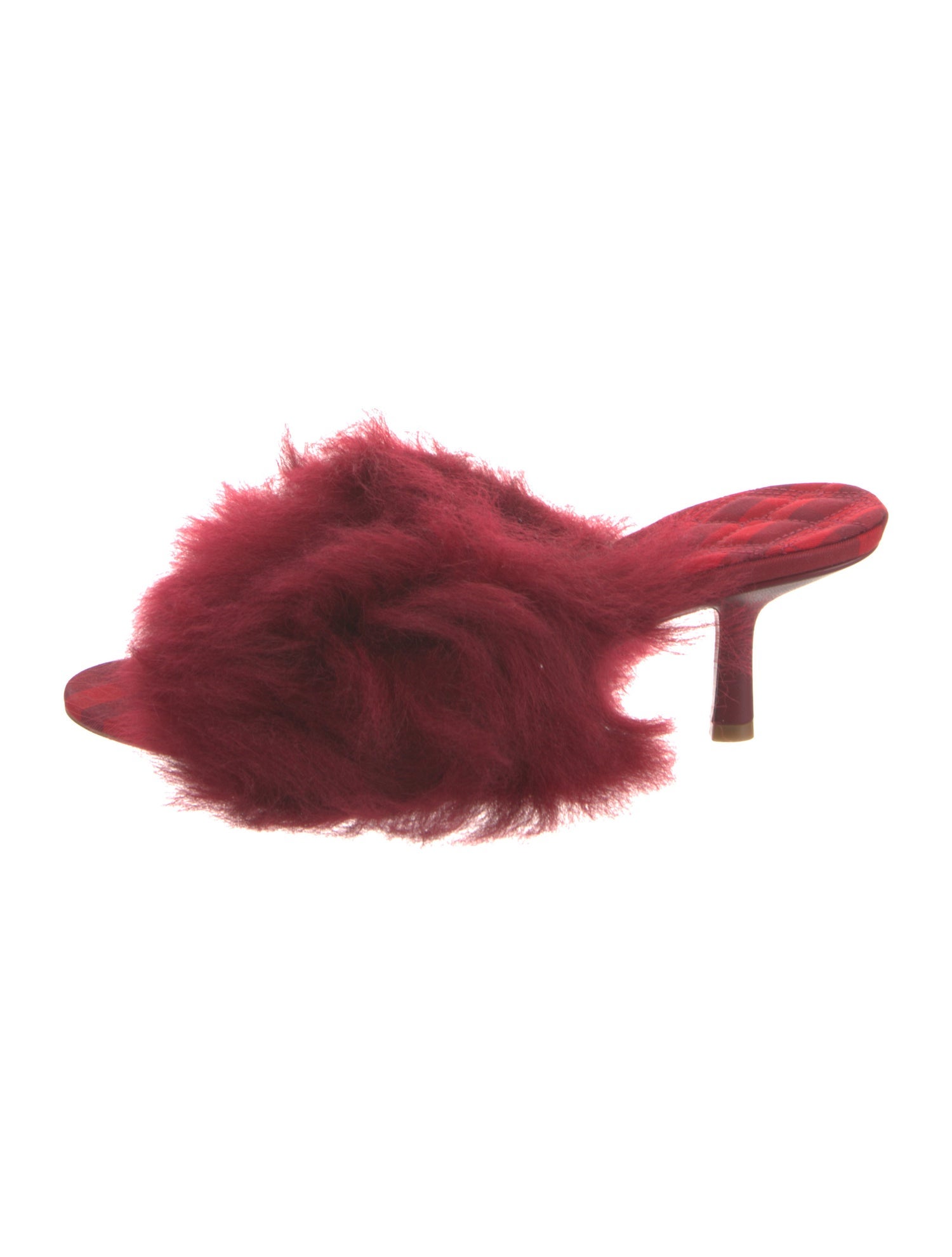 Burberry Shearling Leather Trim Embellishment Slides w/ Tags