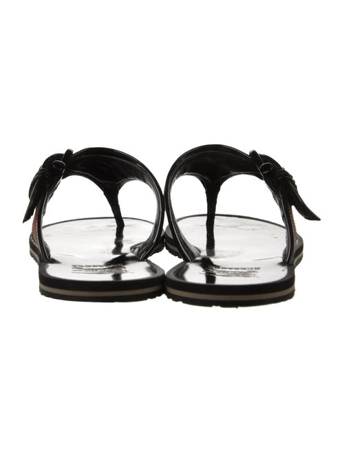 Burberry Nova Check Pattern Patent Leather Slides