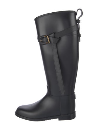 Burberry Nova Check Pattern Rubber Rain Boots
