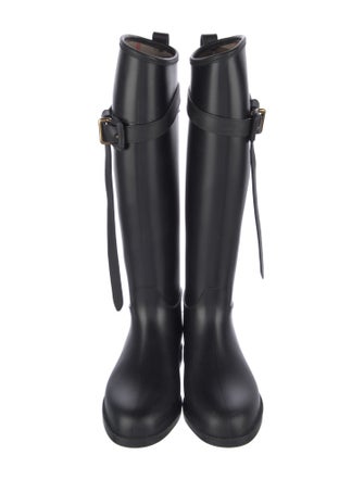 Burberry Nova Check Pattern Rubber Rain Boots