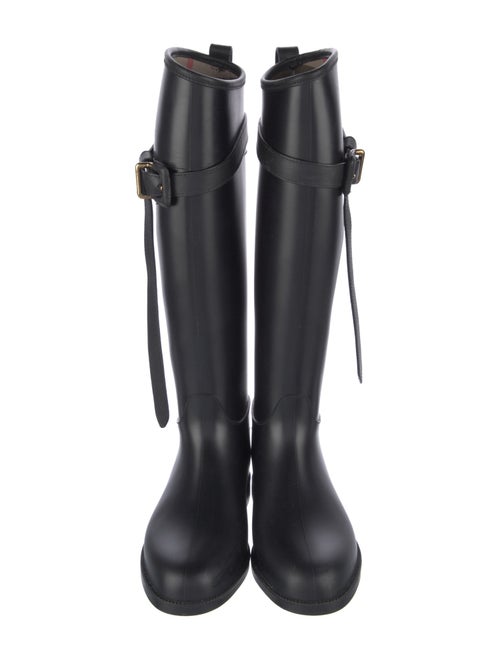 Burberry Nova Check Pattern Rubber Rain Boots