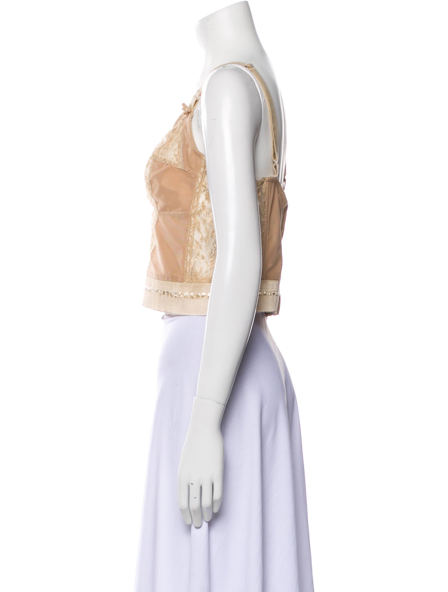 Burberry Lace Pattern V-Neck Crop Top