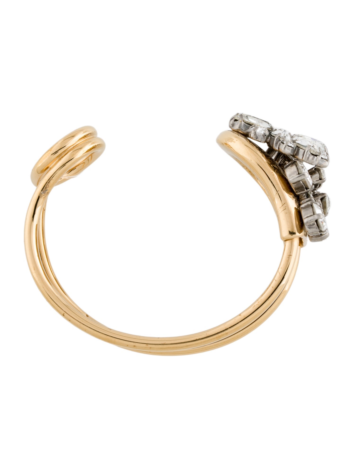 Burberry Crystal Daisy Pin Cuff Bracelet