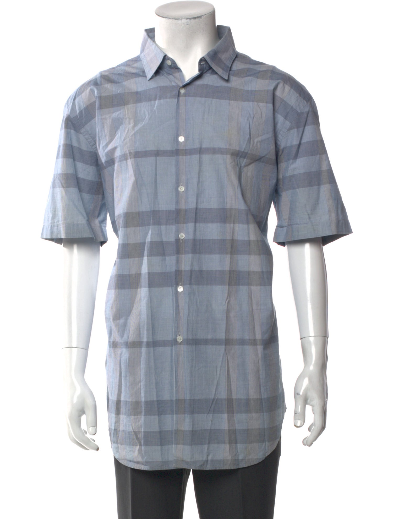 Burberry Plaid Print Short Sleeve Shirt