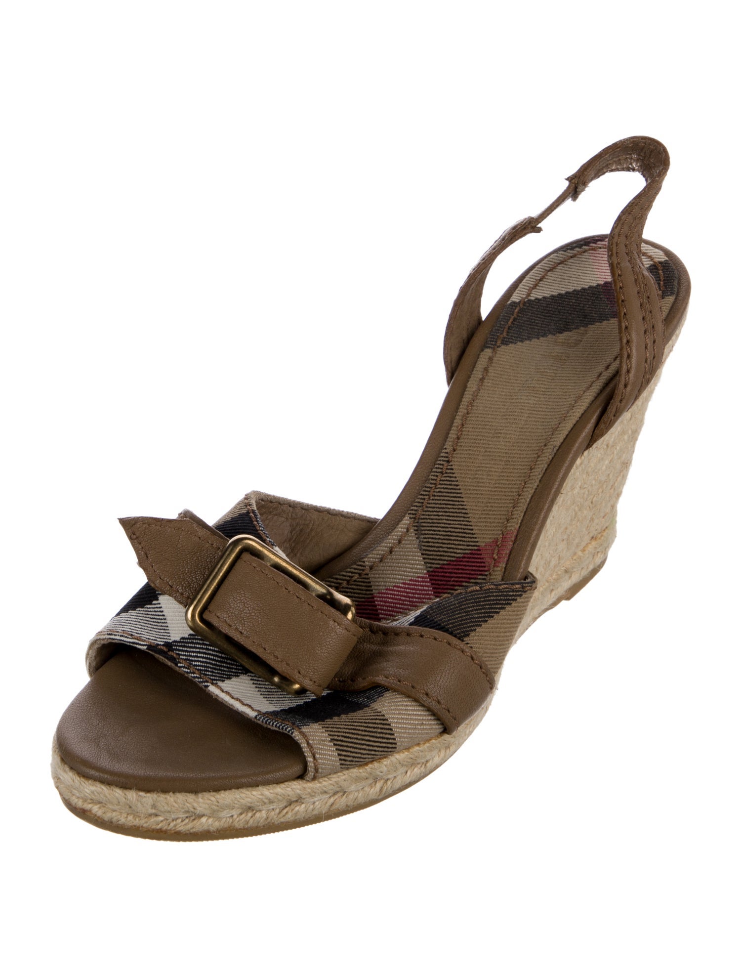 Burberry Canvas Plaid Print Espadrilles