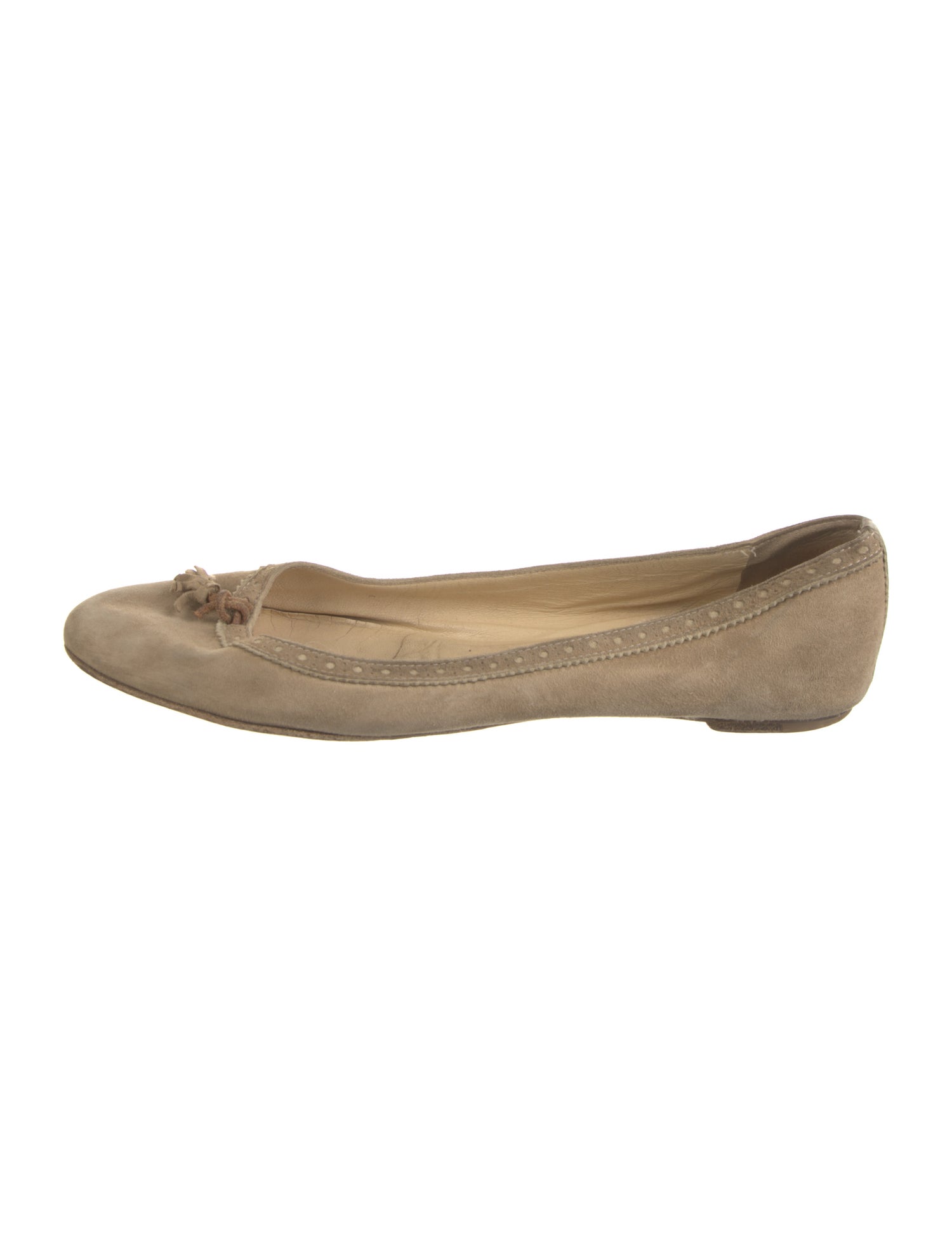 Burberry Suede Lasercut Accents Ballet Flats