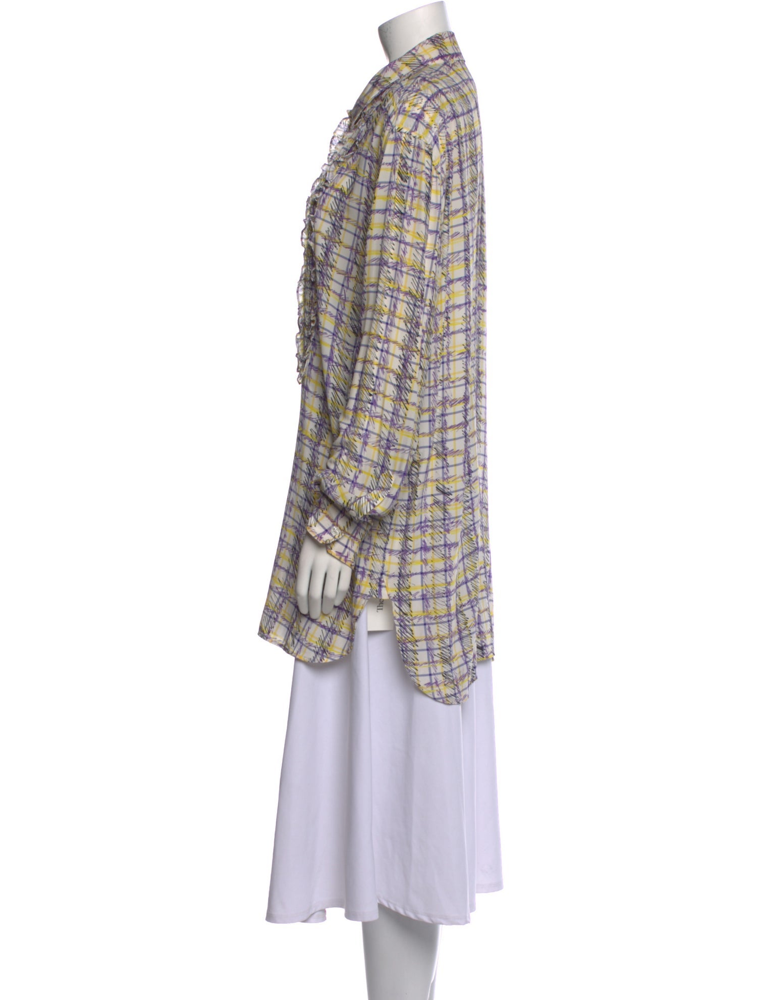 Burberry Silk Plaid Print Tunic