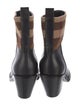 Burberry Leather Plaid Print Boots