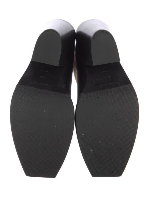 Burberry Leather Plaid Print Boots