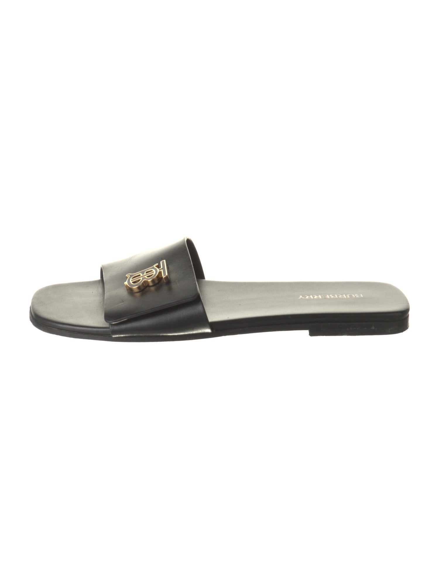 Burberry TB Monogram Leather Slides