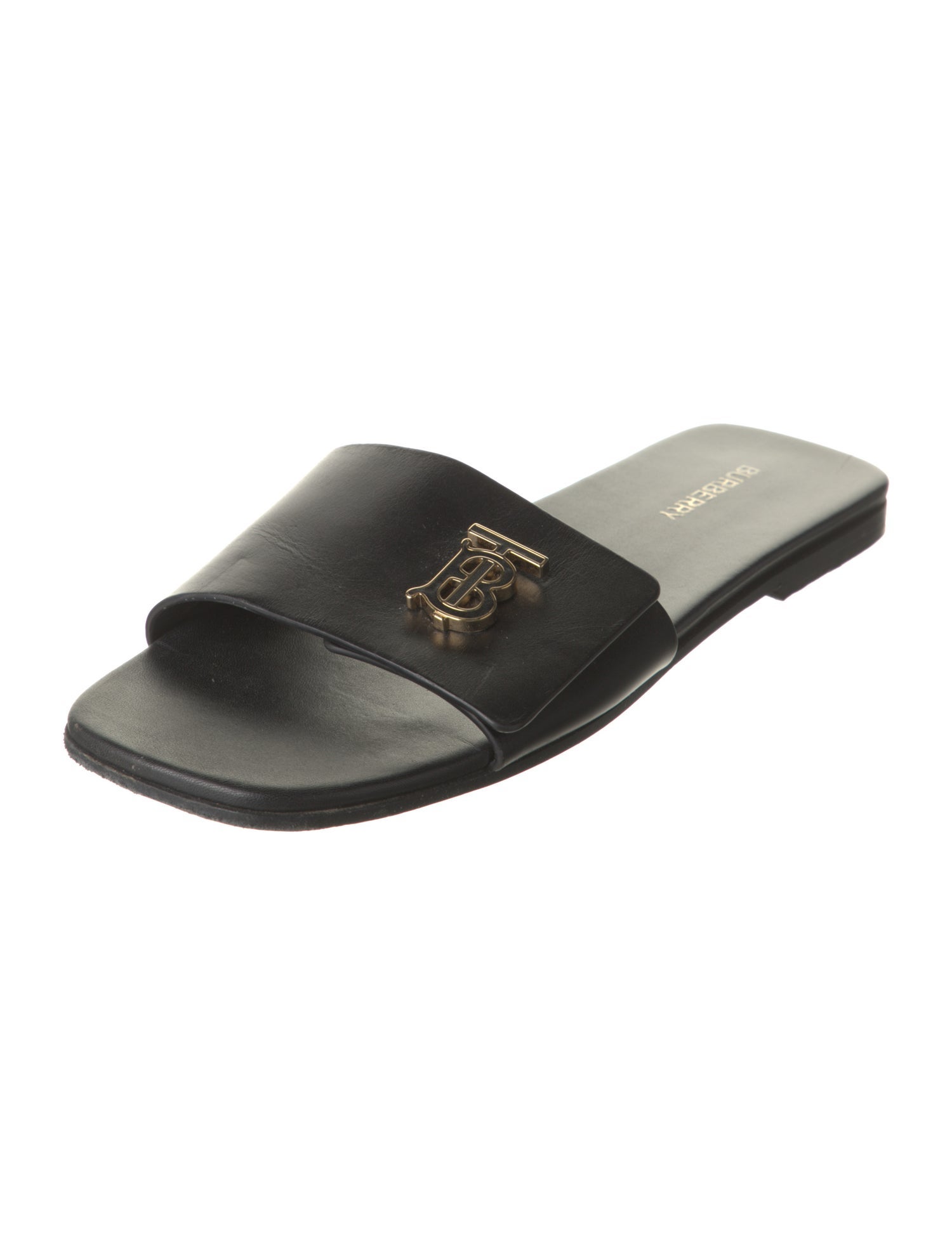 Burberry TB Monogram Leather Slides
