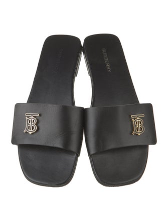 Burberry TB Monogram Leather Slides