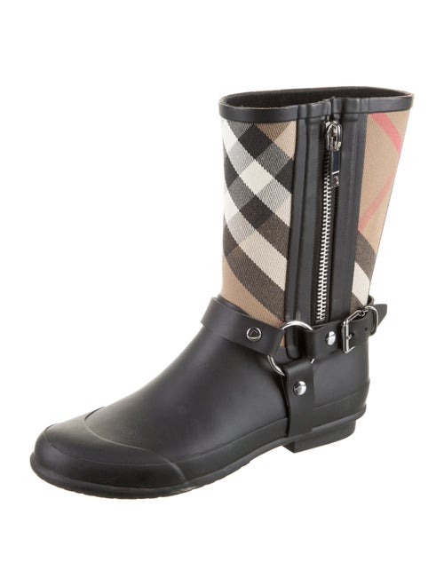 Burberry Nova Check Pattern Rubber Rain Boots