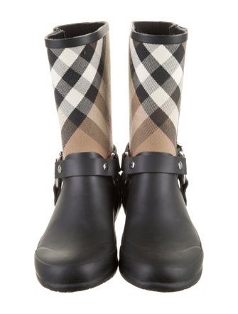 Burberry Nova Check Pattern Rubber Rain Boots