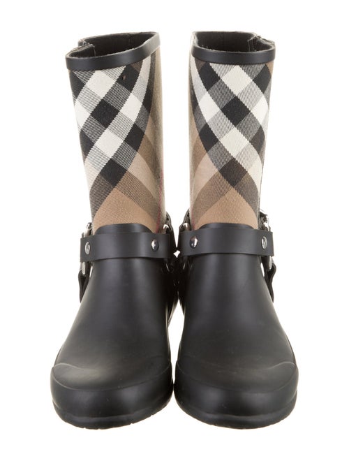 Burberry Nova Check Pattern Rubber Rain Boots