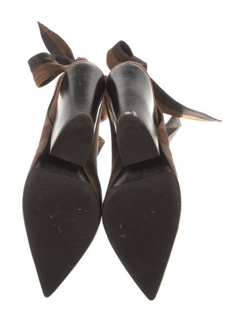 Burberry Super Nova Check Pattern Canvas Slingback Pumps