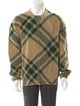 Burberry Wool Plaid Print Cardigan