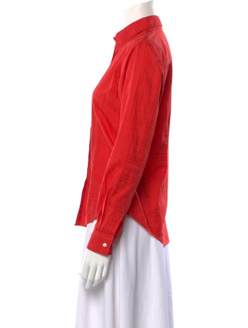 Burberry Long Sleeve Button-Up Top