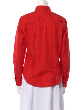 Burberry Long Sleeve Button-Up Top