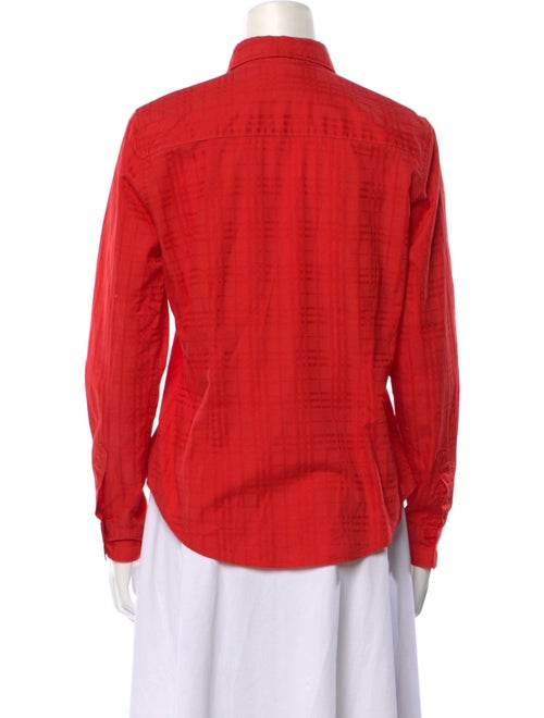 Burberry Long Sleeve Button-Up Top
