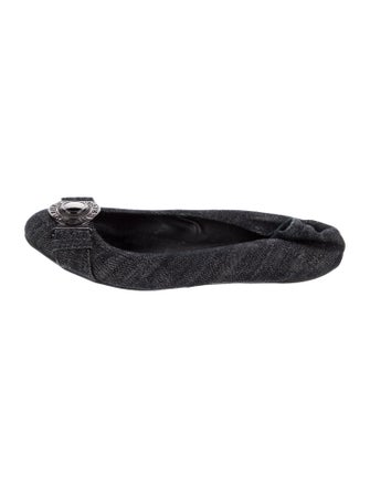 Burberry Denim Patterned Ballet Flats