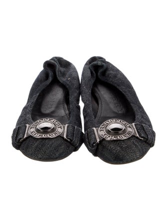 Burberry Denim Patterned Ballet Flats