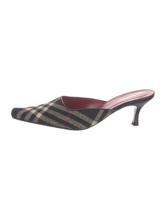 Burberry Plaid Print Mules