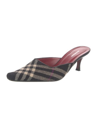 Burberry Plaid Print Mules