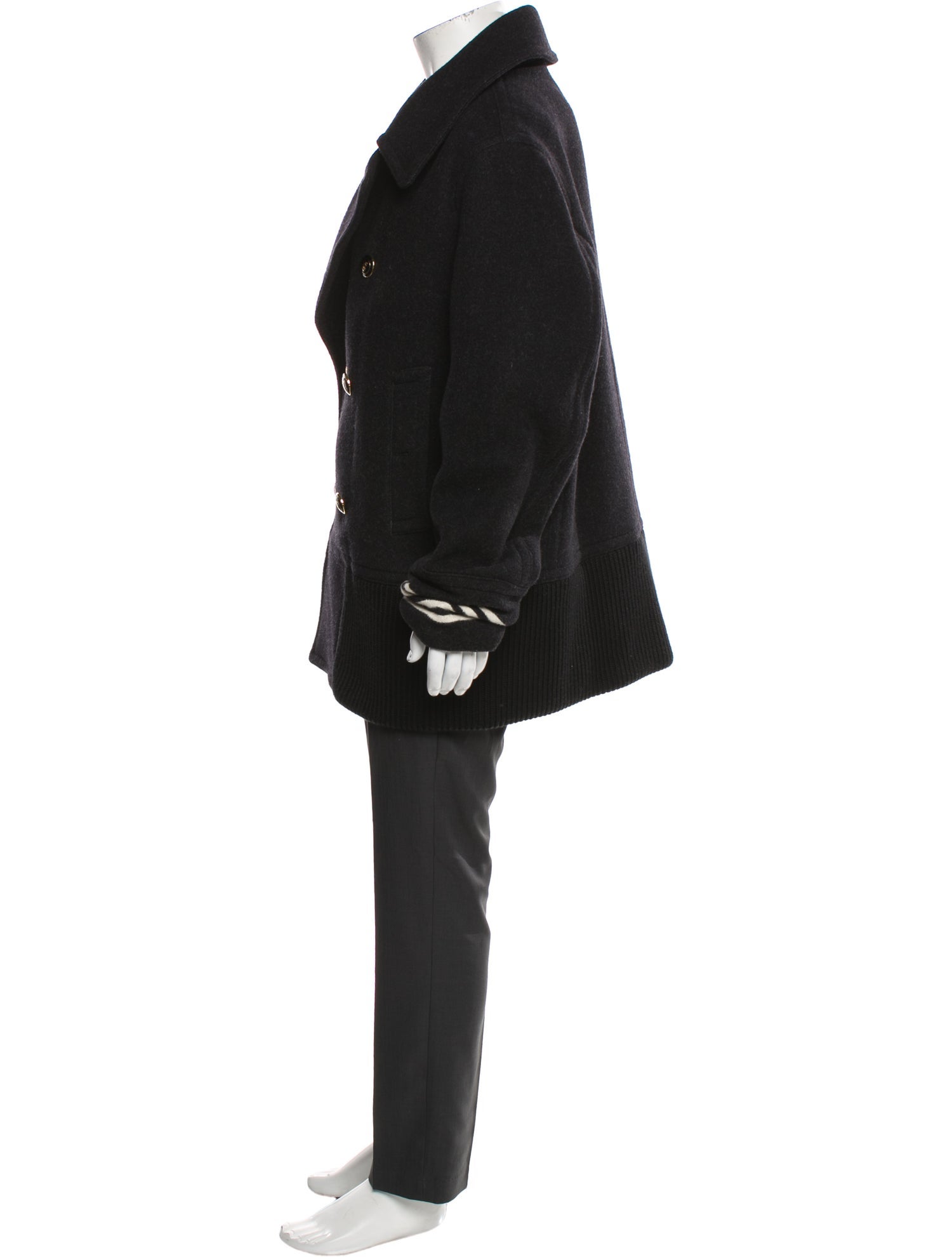 Burberry Abstract Check Virgin Wool Peacoat