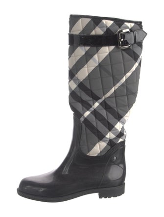 Burberry Rubber Plaid Print Rain Boots