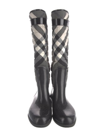 Burberry Rubber Plaid Print Rain Boots