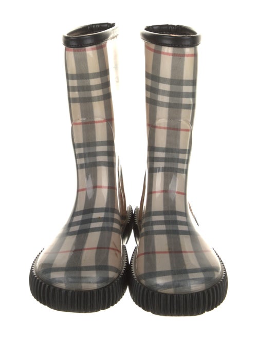Burberry Rubber Plaid Print Rain Boots