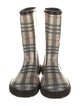 Burberry Rubber Plaid Print Rain Boots