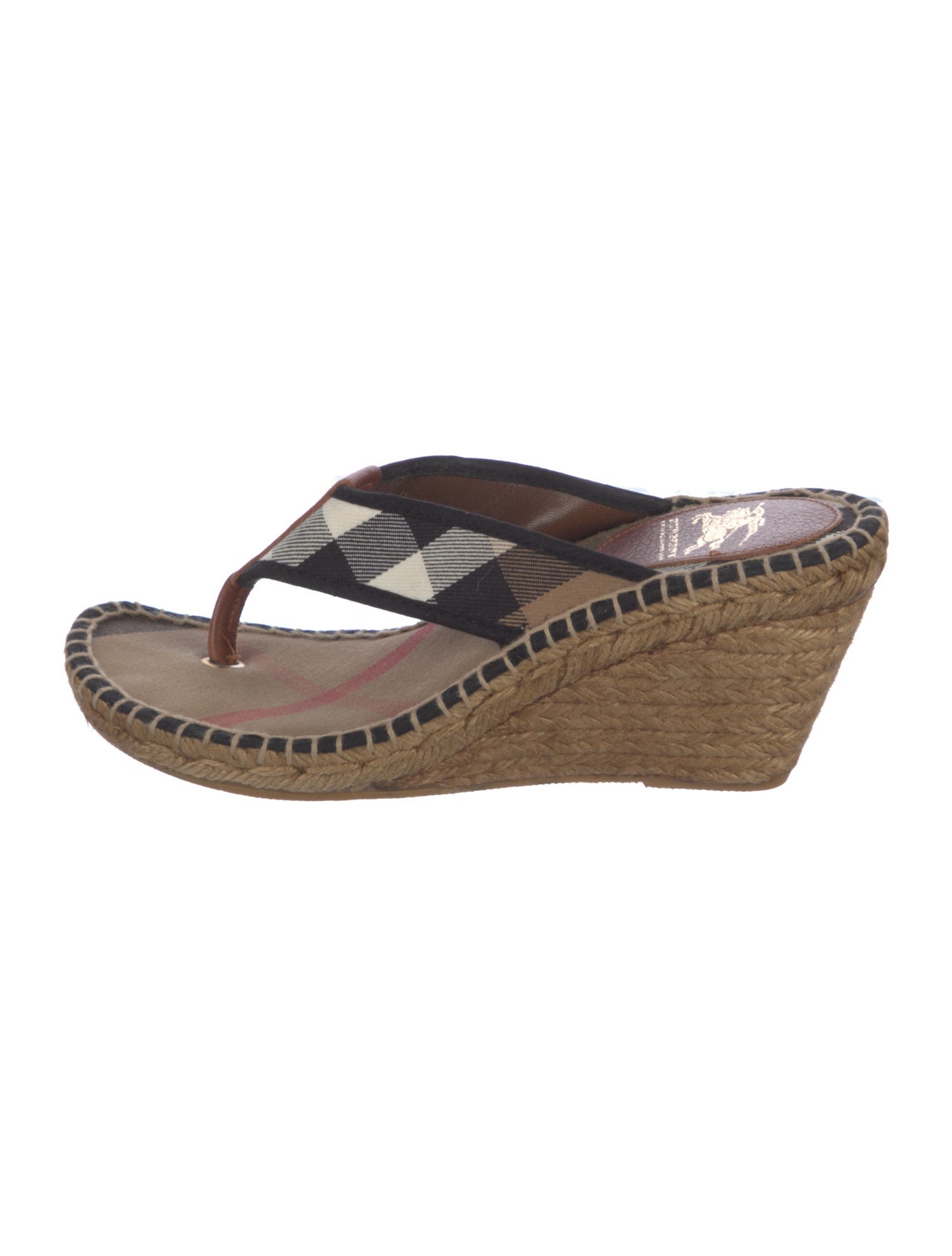 Burberry Canvas Plaid Print Espadrilles