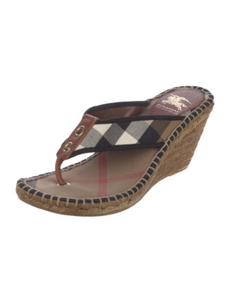 Burberry Canvas Plaid Print Espadrilles