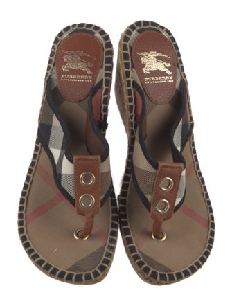 Burberry Canvas Plaid Print Espadrilles