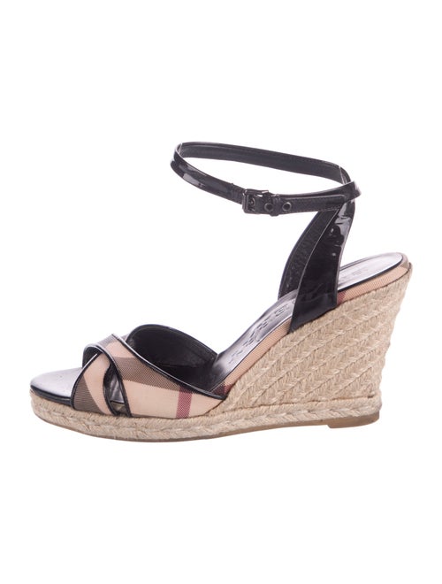 Burberry Nova Check Pattern Jute Espadrilles