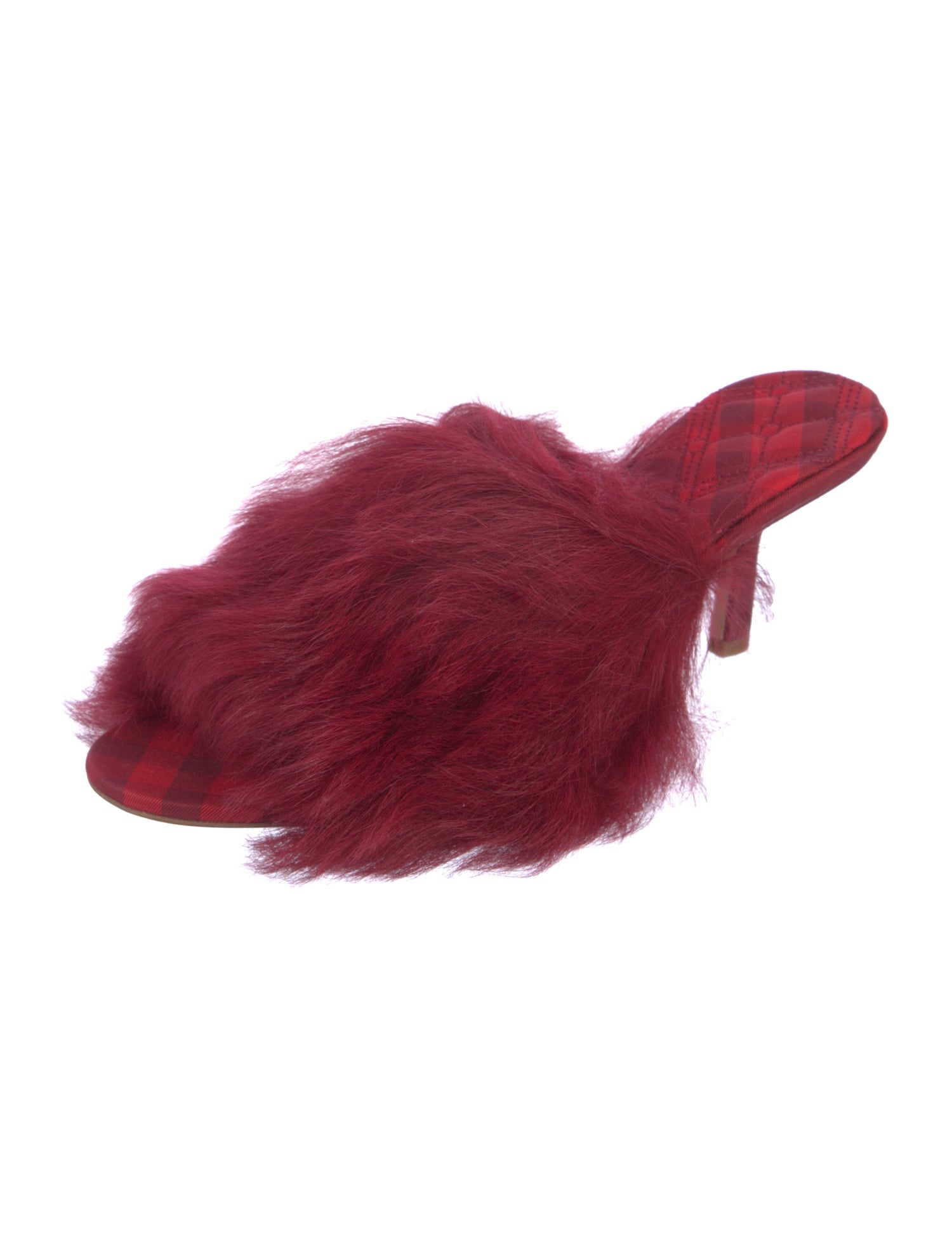 Burberry Fur Fur Trim Slides