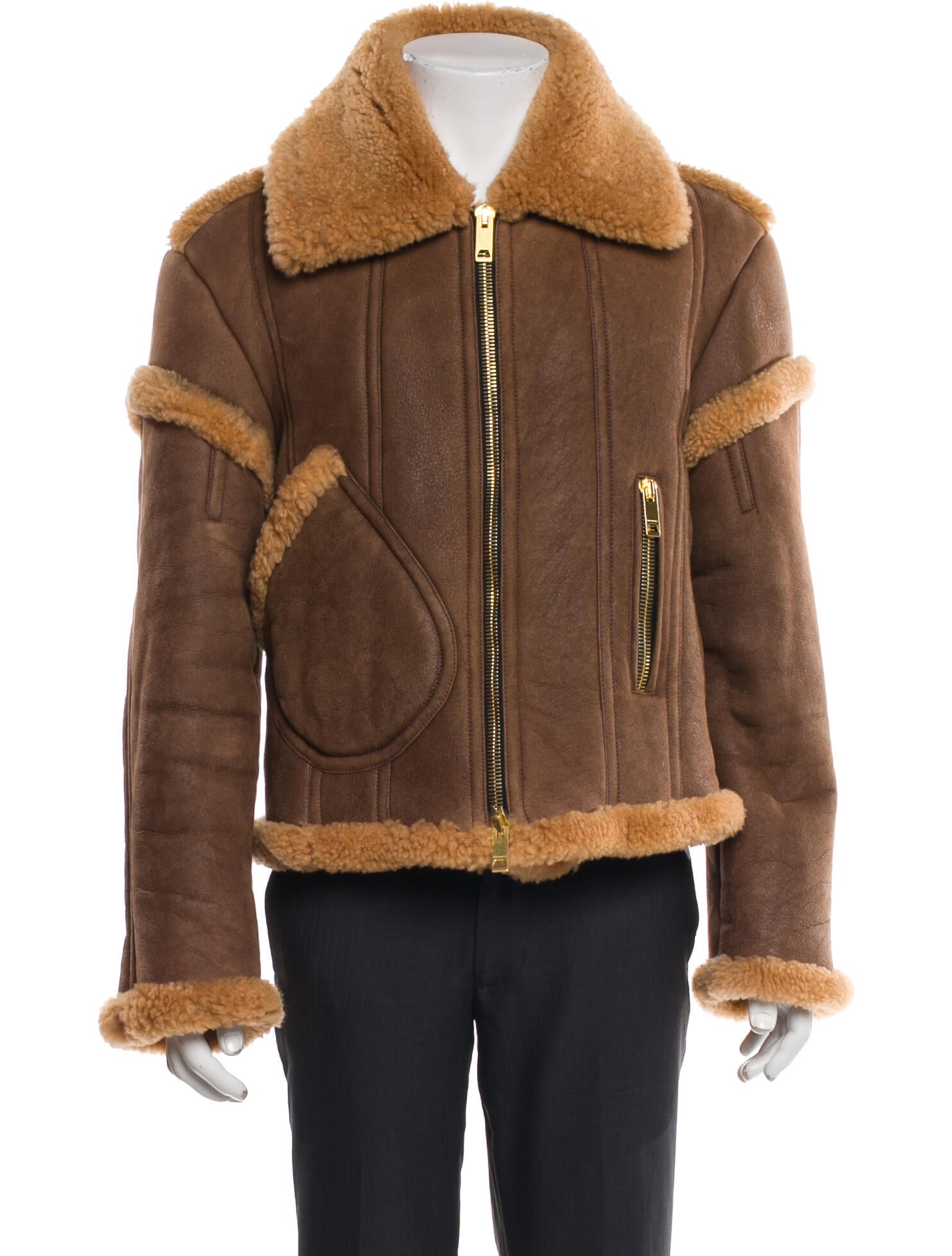 Burberry Shearling Colorblock Pattern Jacket