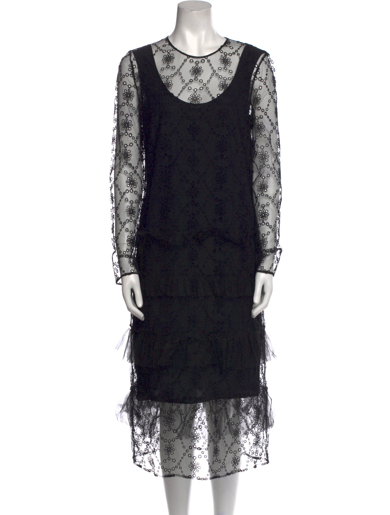 Burberry Lace Pattern Midi Length Dress