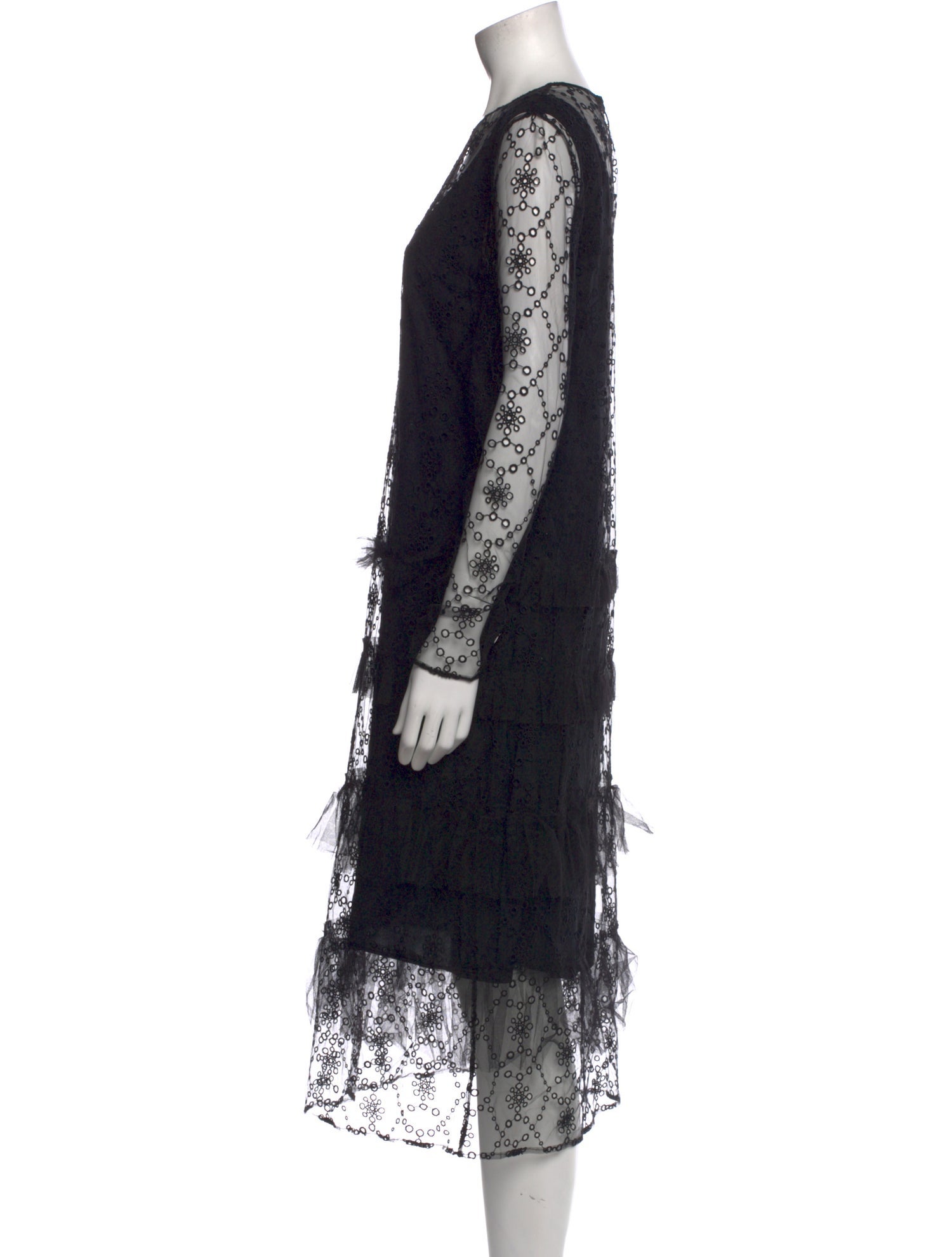 Burberry Lace Pattern Midi Length Dress