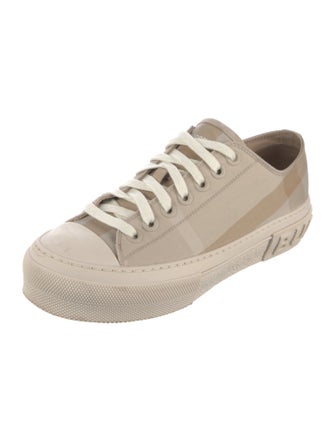 Burberry Nova Check Pattern Canvas Sneakers