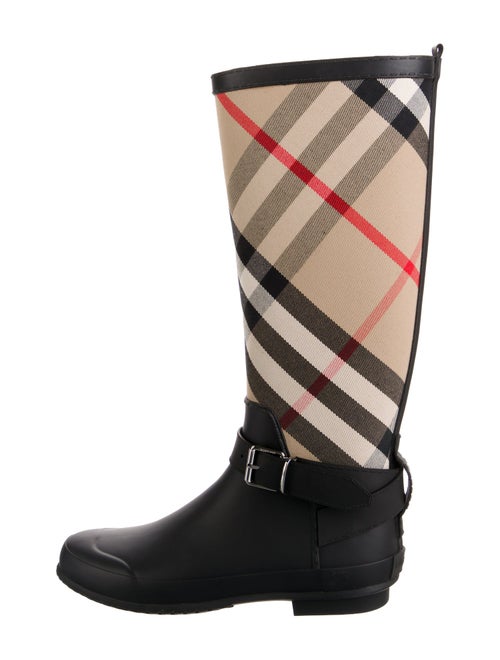 Burberry House Check Pattern Canvas Rain Boots