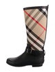 Burberry House Check Pattern Canvas Rain Boots
