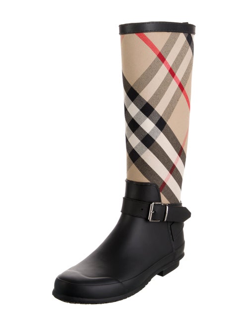 Burberry House Check Pattern Canvas Rain Boots