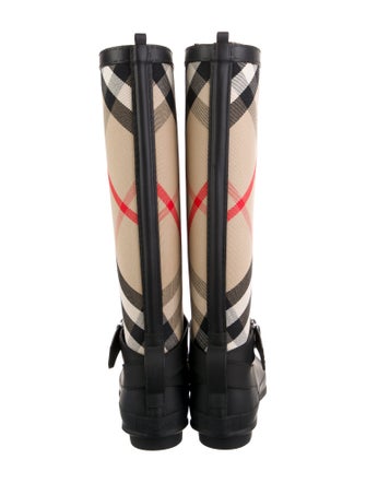 Burberry House Check Pattern Canvas Rain Boots
