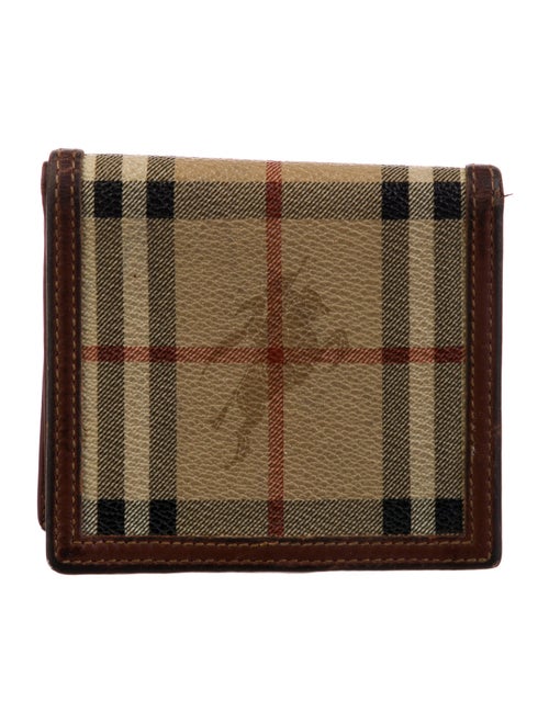 Burberry Haymarket Check Pattern Plaid Print Bifold Wallet