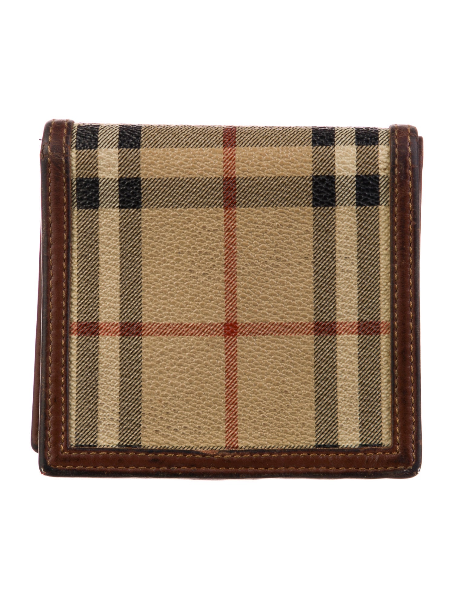 Burberry Haymarket Check Pattern Plaid Print Bifold Wallet